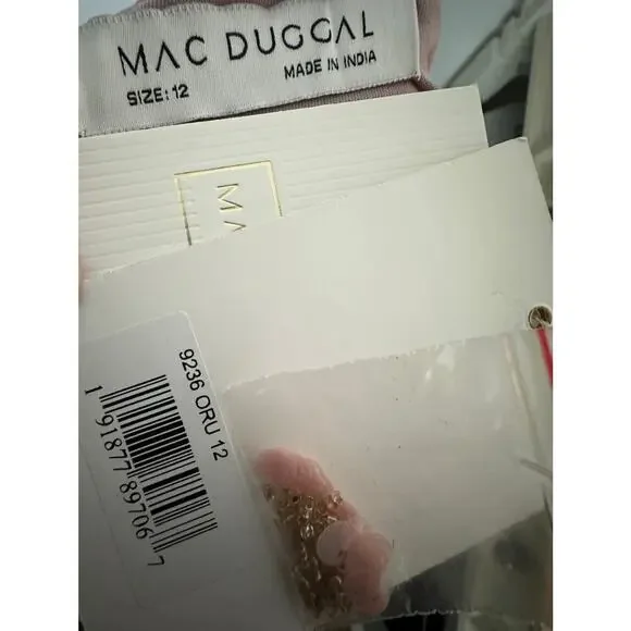 Mac DuggalEmbellished One Shoulder Trapeze Gown